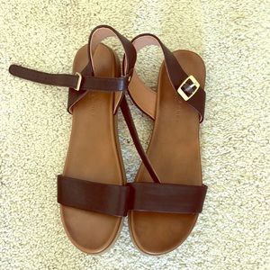 Black flat sandals. Size 8.5.